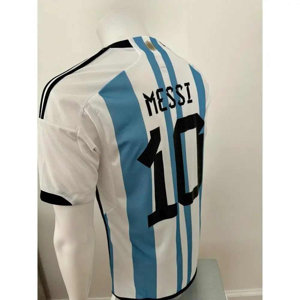 2022 Adidas World Cup 3 STAR Argentina MESSI Jersey Size L - Picture 8 of 12